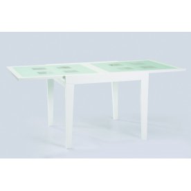 Стол Benson 90 белый тонированное стекло с прозрачными квадратами