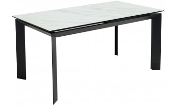Керамический стол Cremona 140 KL-99 белый мрамор матовый / итальянская керамика / черный белый мрамор матовый / черный