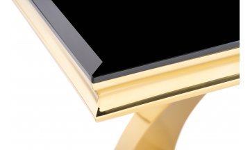 Стеклянный стол Komin 2 черный / золото