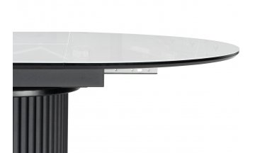 Стеклянный стол Фостер 120(160) белый / пленка черная / черный