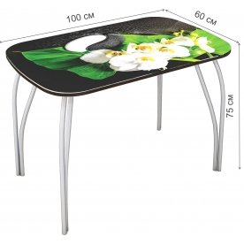 Стеклянный стол Лотос 1000 х 600