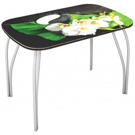 Стеклянный стол Лотос 1100 х 700