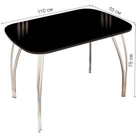 Стеклянный стол Лотос 1100 х 700