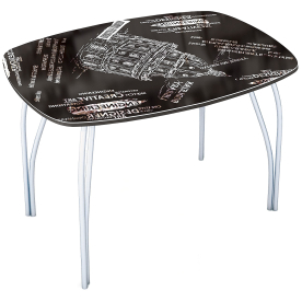 Стеклянный стол Лотос 1100 х 700