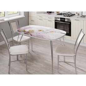 Стеклянный стол Лотос 1100 х 700