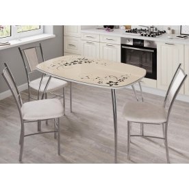 Стеклянный стол Лотос 1100 х 700