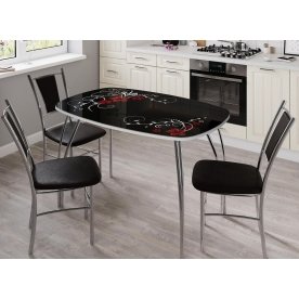 Стеклянный стол Лотос 1100 х 700