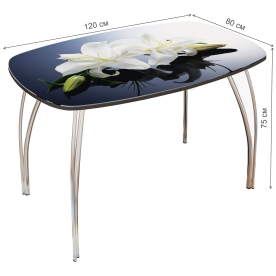 Стеклянный стол Лотос 1200 х 800