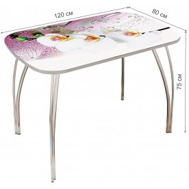 Стеклянный стол Лотос 1200 х 800