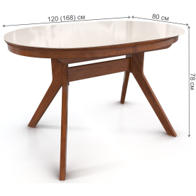Стеклянный стол Местре 120/80-ОВС