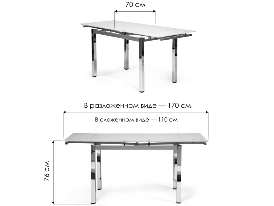 Стол Campana mod. 346 хром / белый