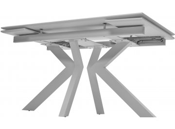 Раздвижной стол Кентукки 3 140 стекло белый мрамор / белый