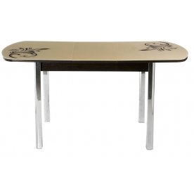 Стол Monro венге / кремовое стекло рисунок 4