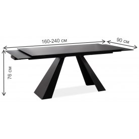 Стеклянный стол Salvadore 160 160-240/90/76