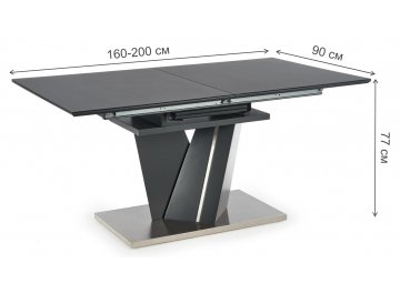 Стеклянный стол Salvador 160-200/90/77