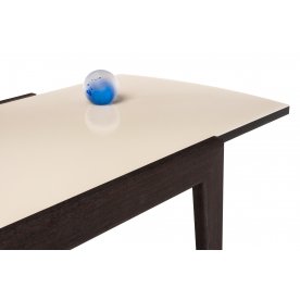 Стеклянный стол Оливер орех премиум / бежевый