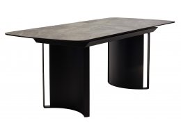 Стол Rasmus 160 серый мрамор / черный