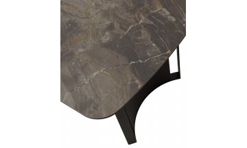 Керамический стол Rasmus 160 серый мрамор / черный