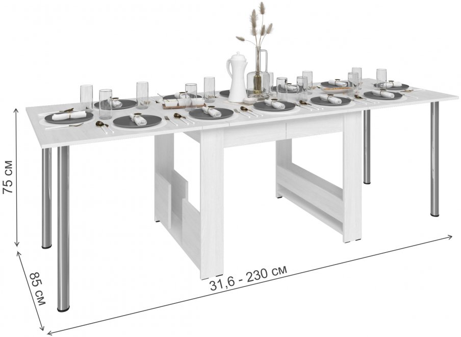 Стол-книжка-2 белый