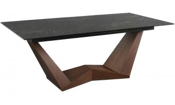 Керамический стол Bonucci 200 черный nero greco / черный / орех