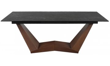 Керамический стол Bonucci 200 черный nero greco / черный / орех