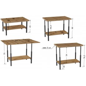 Стол трансформер Калифорния Мидж ЛДСП