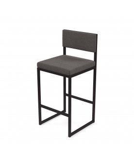 Стул барный Барнс-65 grey lunar/grey lunar/черный