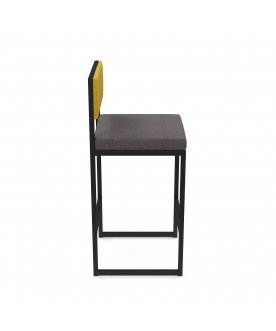 Стул барный Барнс-65 grey lunar/ricco/черный