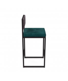 Барный стул Барнс-65 velur azure/velur grey/черный