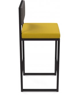 Стул барный Барнс-75 ricco/grey lunar/черный