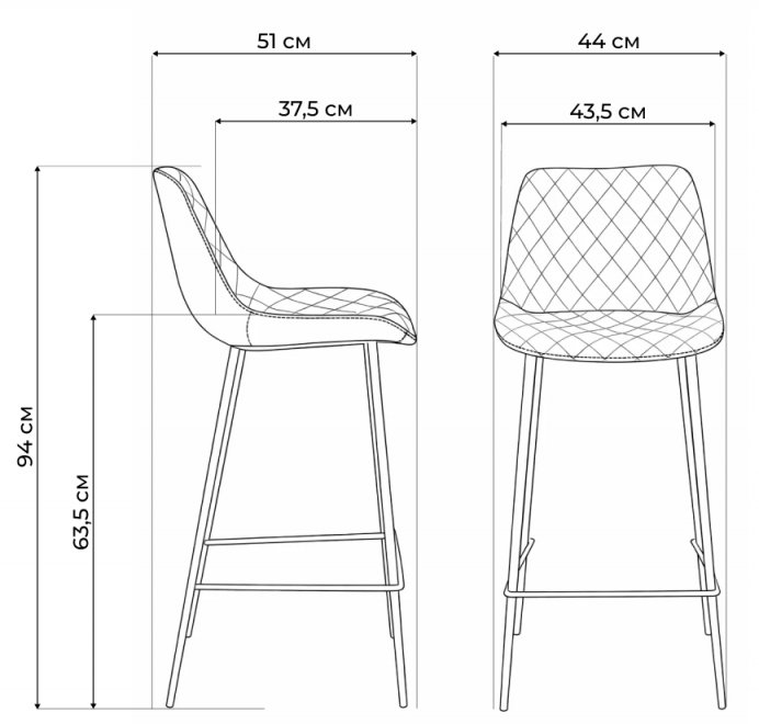 Барный стул Аркен, экокожа, светло-серый