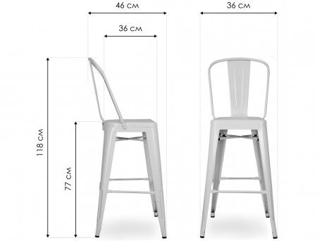 Барный стул N-25 glossy white