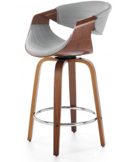 Барное кресло Halmar H-123 орех / серая экокожа