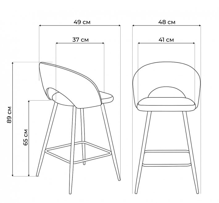 Барный стул H-96 серый