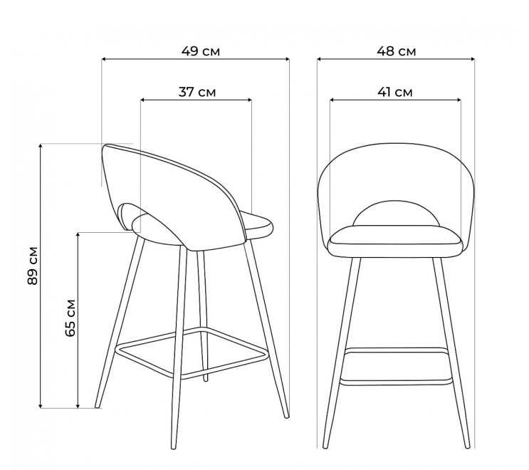 Барный стул H-96 серый
