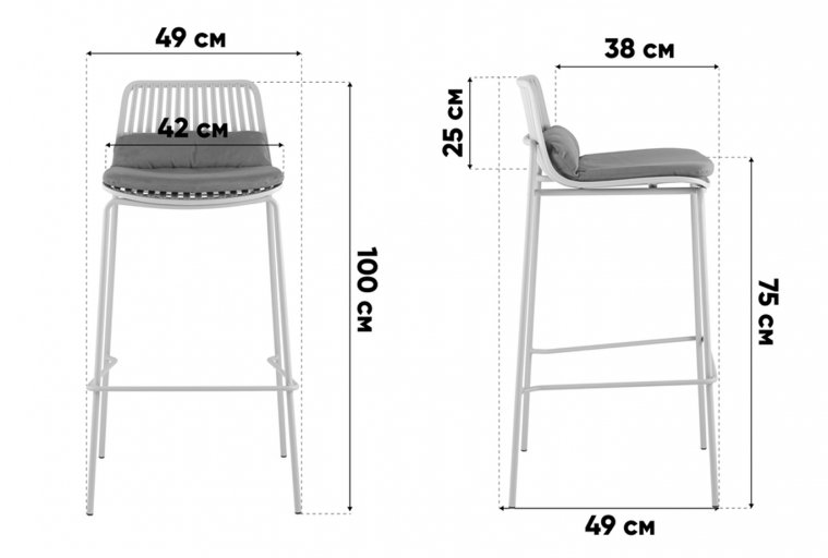 Барный стул Лорвин с подушкой белый