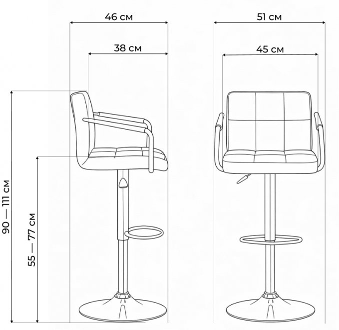 Барный стул Джуди, серый NP