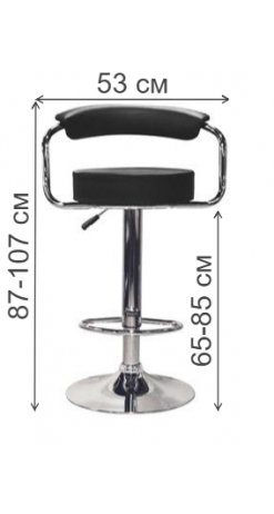 Барный стул Ronan T-305G black leather
