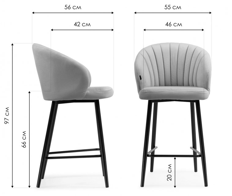 Полубарный стул Бэнбу marseille 11 / черный