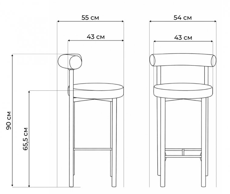Полубарный стул Флориан букле светло-серый / черный