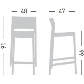 Полубарный стул GAB/372/66A