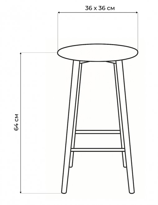 Полубарный стул Гангток крутящийся черный / черный матовый