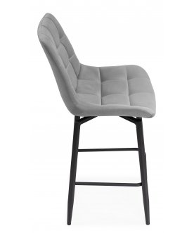 Барный стул Стронг вращающийся светло-серый велютто 52 / черный каркас