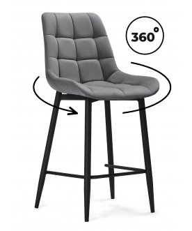Барный стул Стронг вращающийся темно-серый (hl 9) / черный каркас