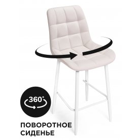 Полубарный стул Алст К 360 белый каркас коричневый велюр (velutto 06)