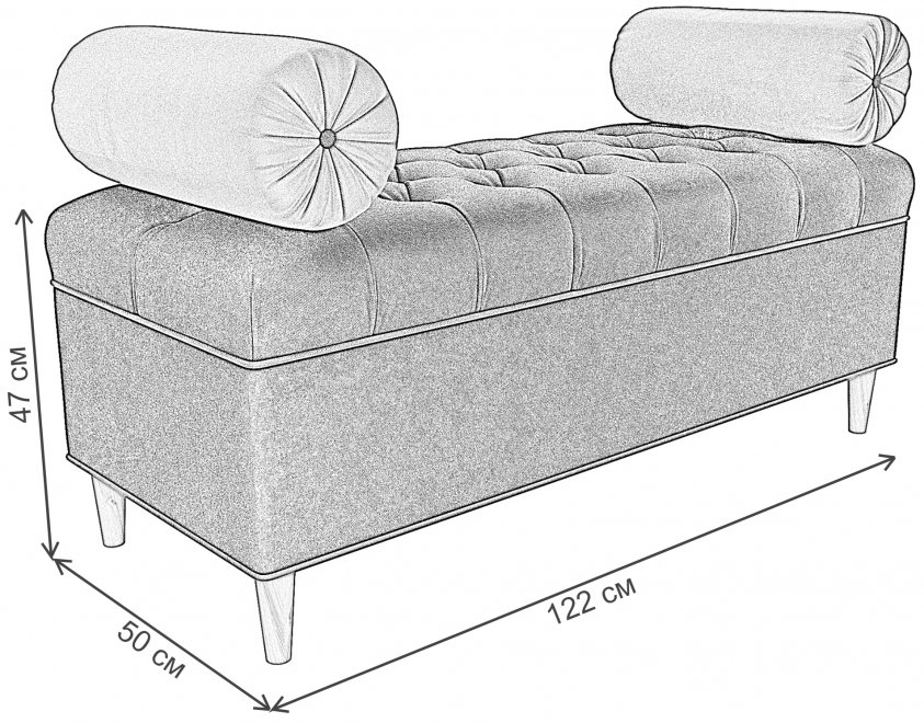 Банкетка Глория экокожа коричневая