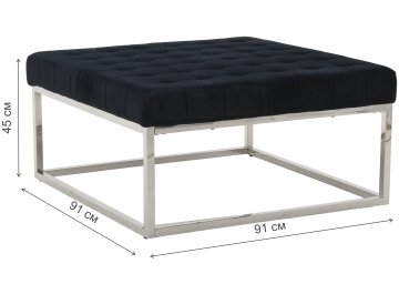 Банкетка Alex черная / серебристая