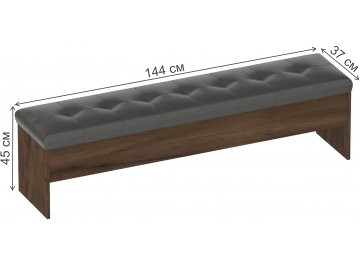 Банкетка Глазго 1400 таксония / пегас грей / венге