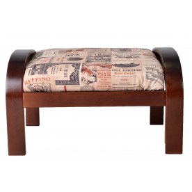 Пуф для ног Сайма (ткань) вишня / газета