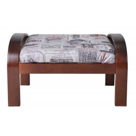 Пуф для ног Сайма (ткань) вишня / газета